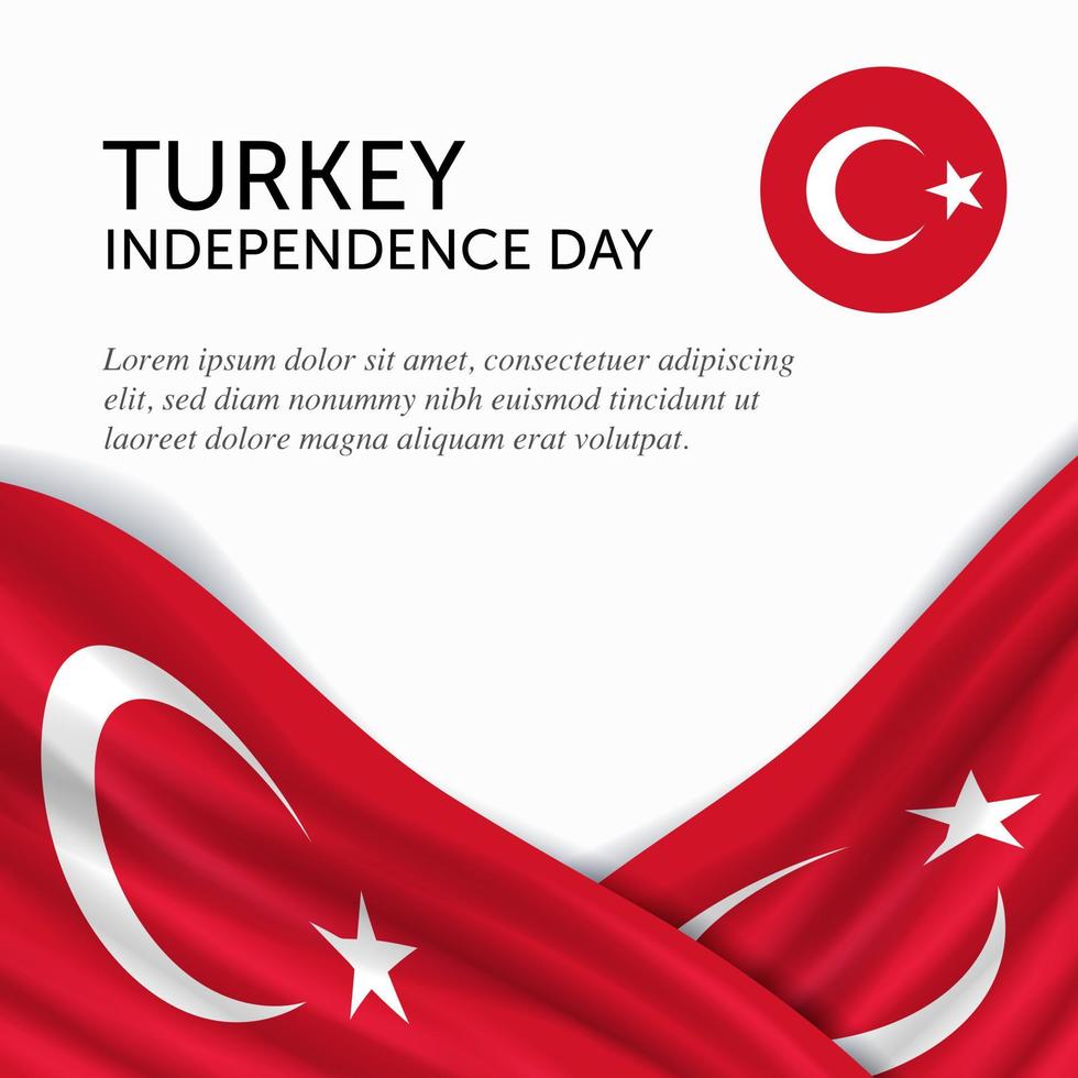 Anniversary Independence Day Turkey. Banner, Greeting card, Flyer design. Poster Template Design vector