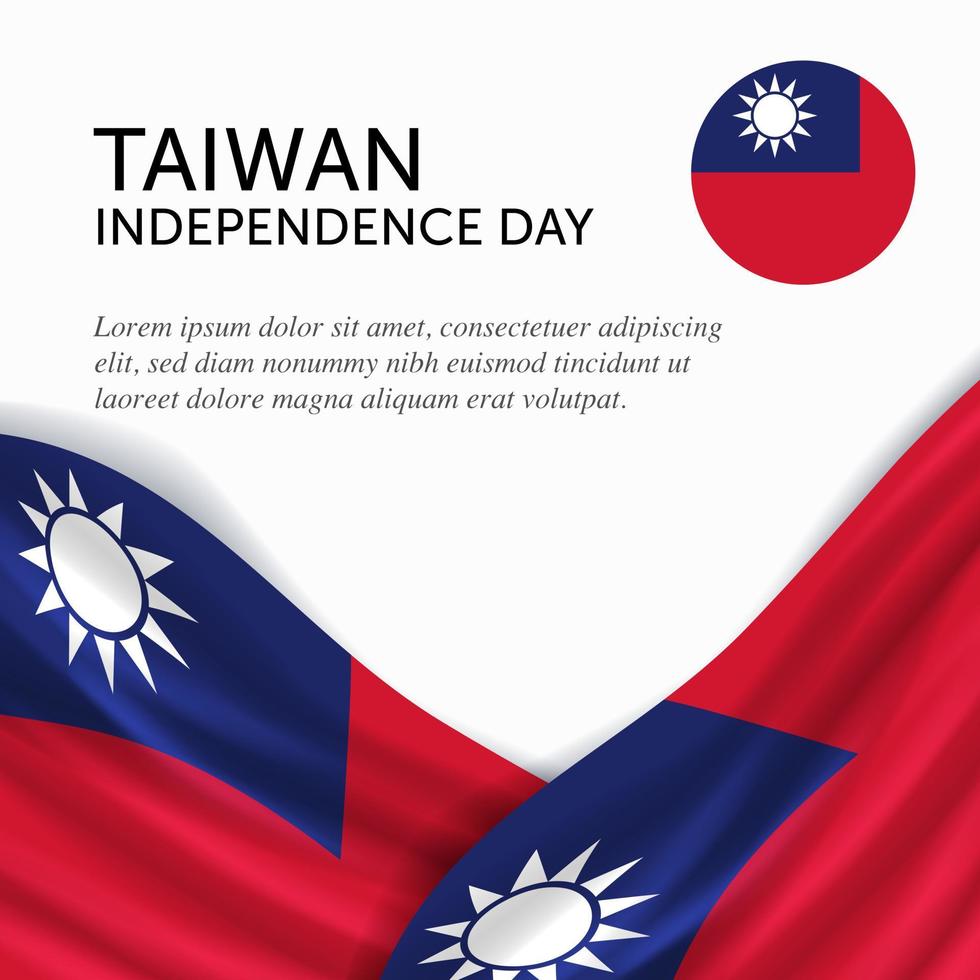 Anniversary Independence Day Taiwan. Banner, Greeting card, Flyer design. Poster Template Design vector