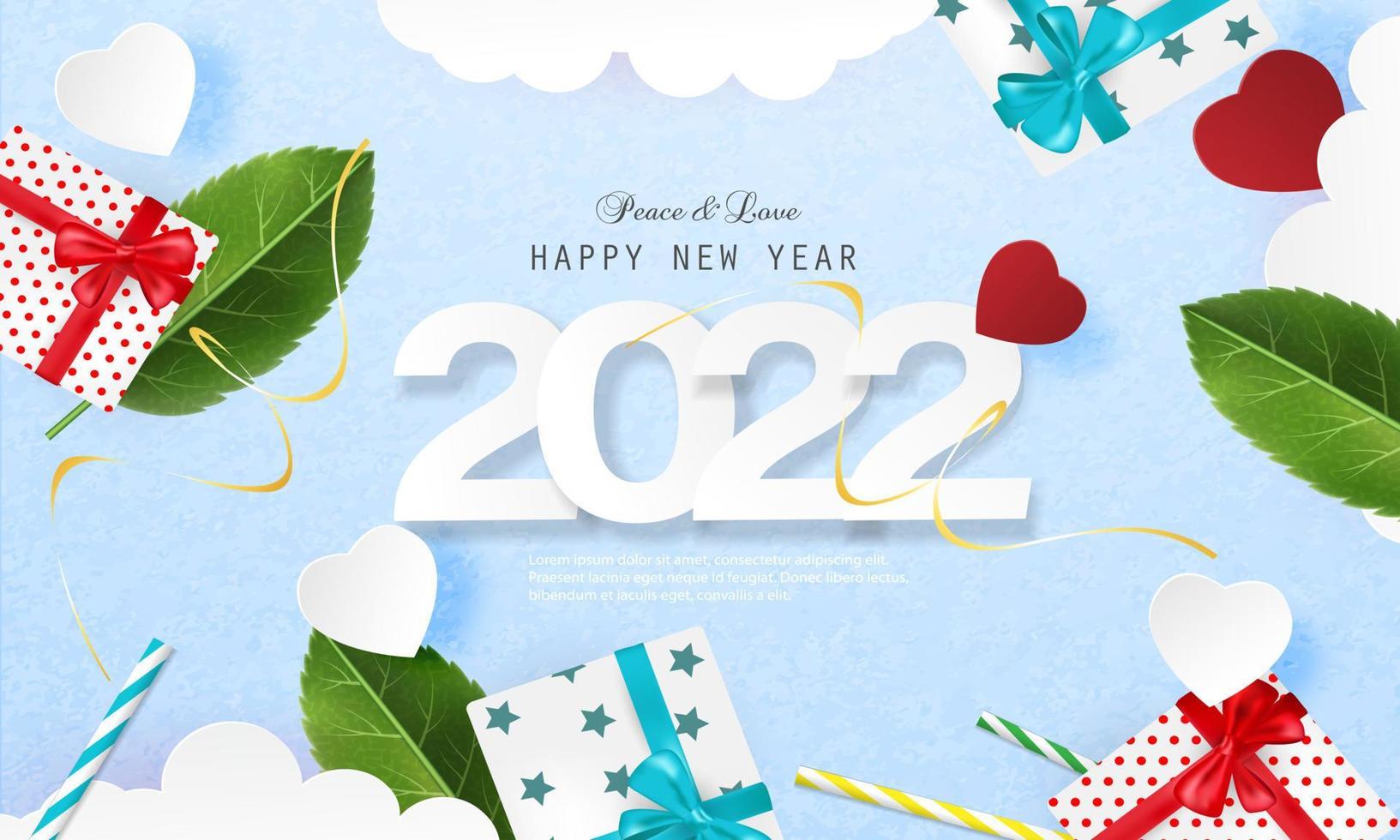 feliz año nuevo 2022. diseño de carteles, folletos, tarjetas de felicitación vector