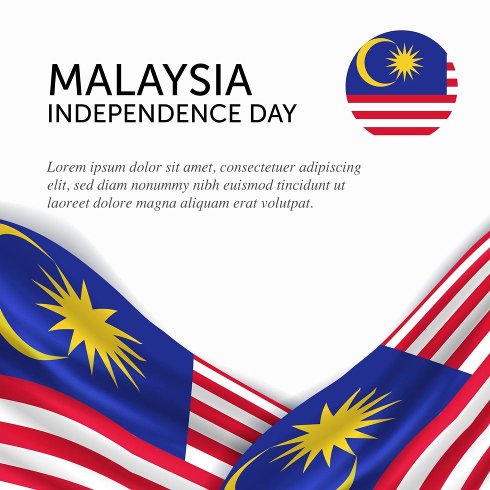 Anniversary Independence Day Malaysia. Banner, Greeting card, Flyer design. Poster Template Design vector