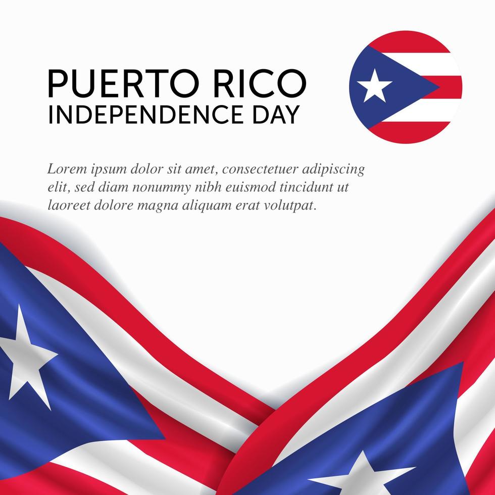Anniversary Independence Day Puerto rico. Banner, Greeting card, Flyer design. Poster Template Design vector