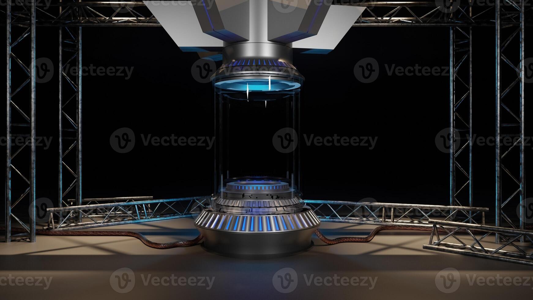 abstract background of Sci Fi Modern Futuristic hud ui power podium stage, 3D illustration rendering photo