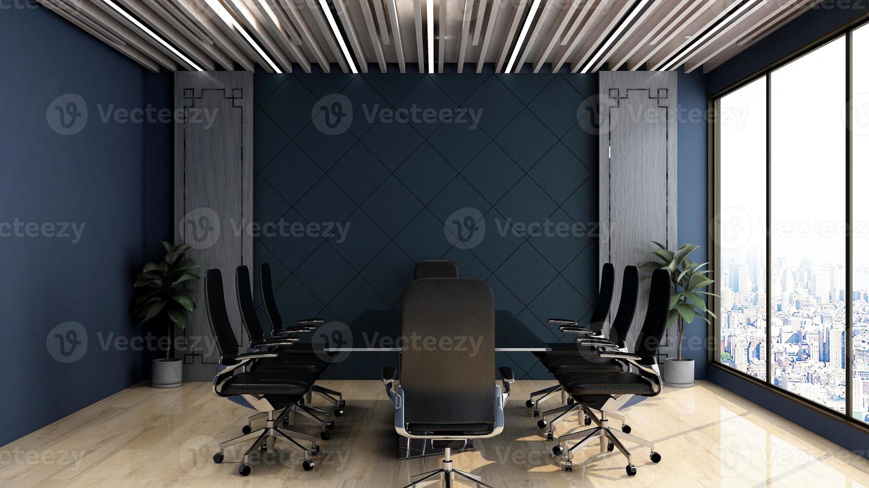 3D render modern meeting room mockup - interior design concept photo