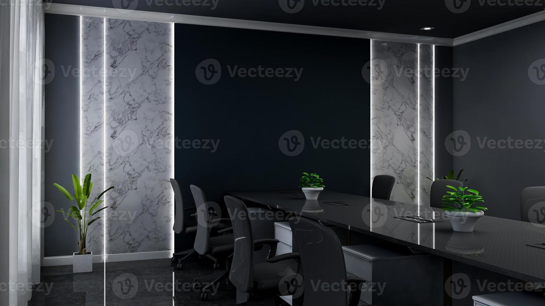 3D render modern meeting room mockup - office interior design photo