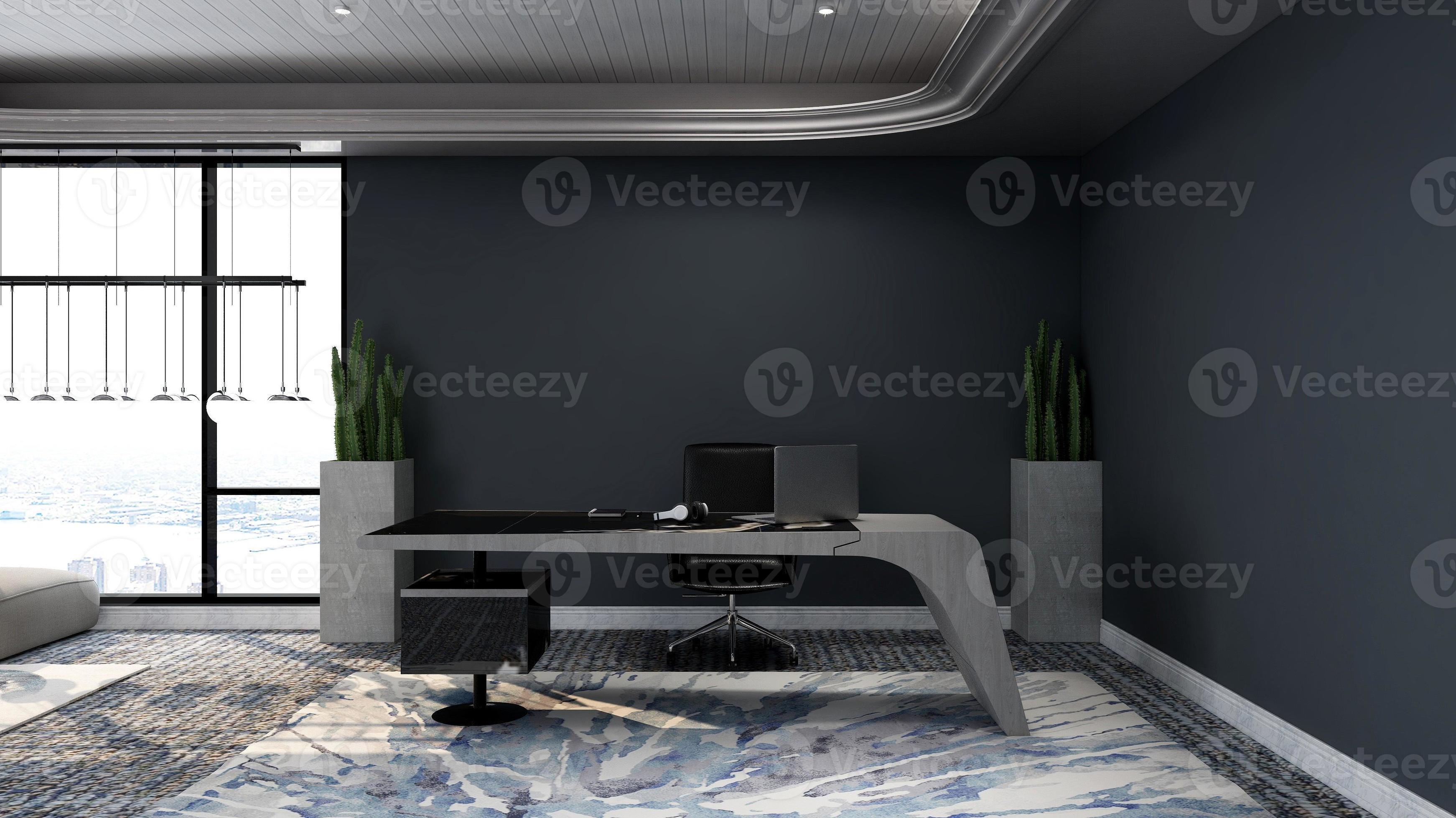 3D Render modern office design - manager room interior design wall mockup  5522009 Stock Photo at Vecteezy