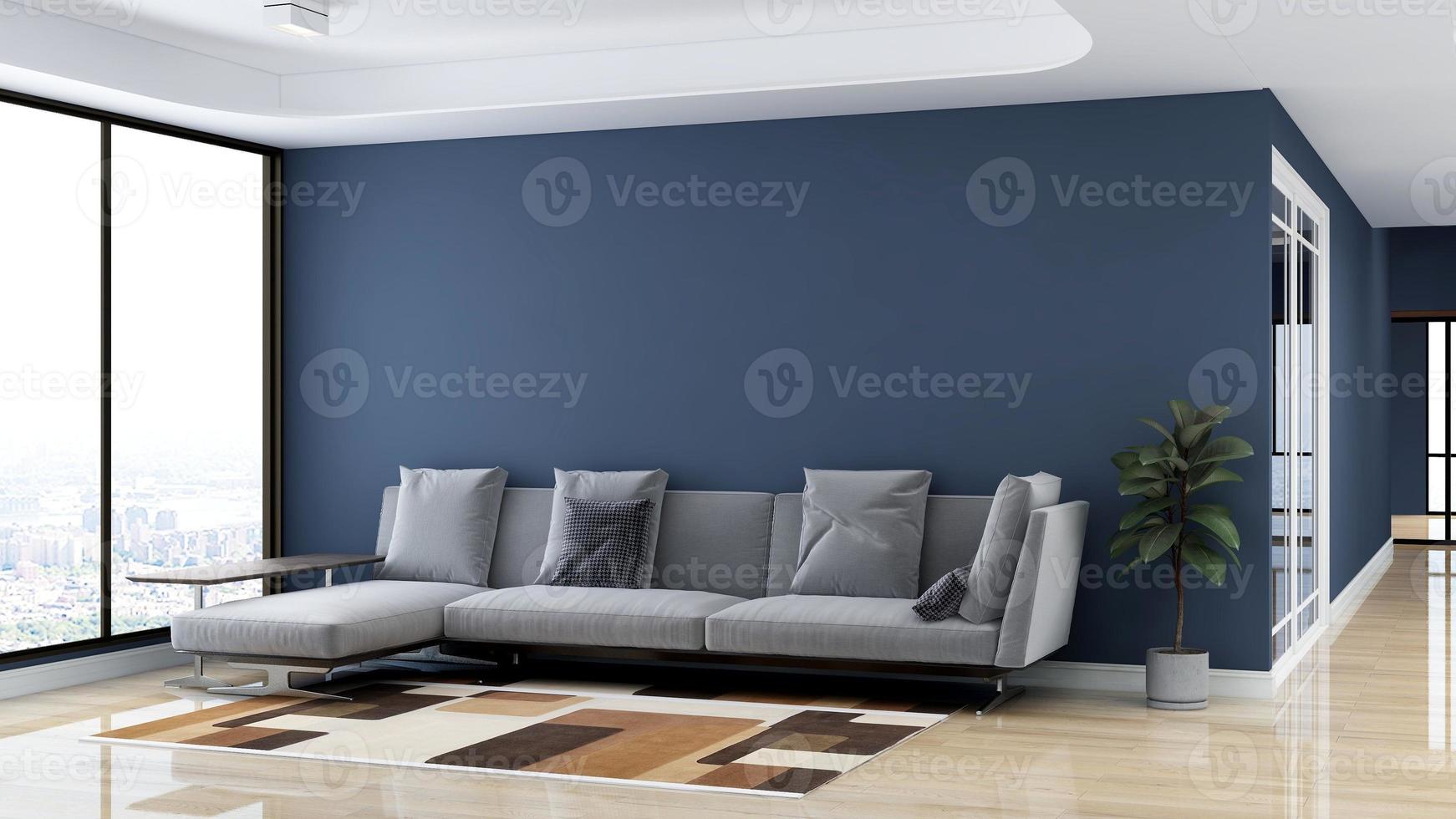 3D Render illustration of cozy relaxation room with modern minimalist concept photo