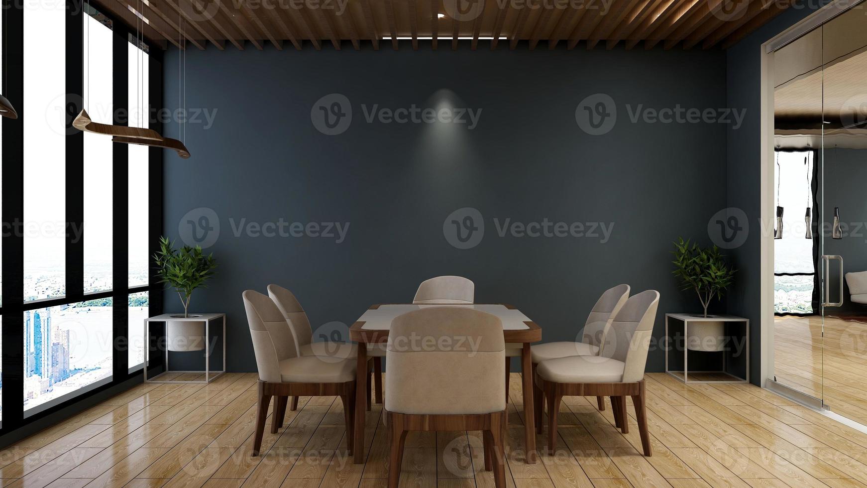3D render modern meeting room mockup - office interior design photo