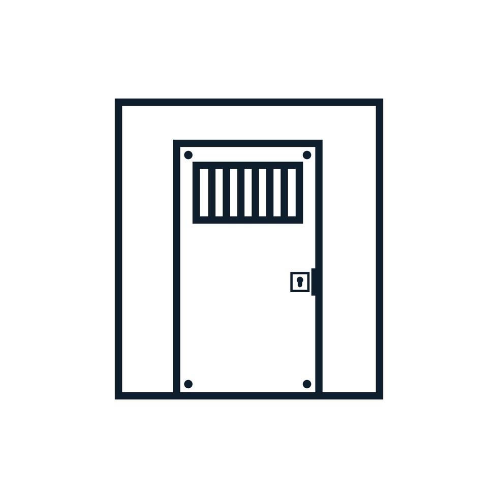 jail cell prison line door logo vector icon design illustration