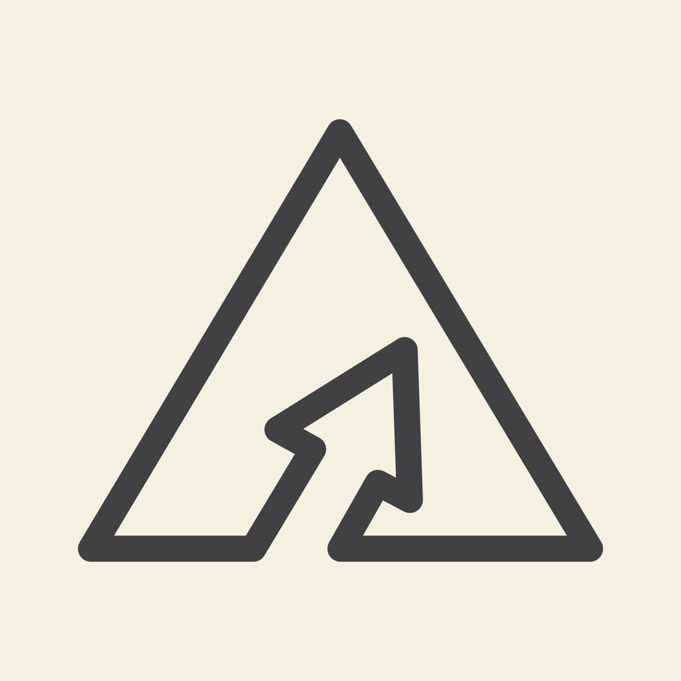 línea triangular con flecha arriba logotipo símbolo icono vector gráfico diseño ilustración