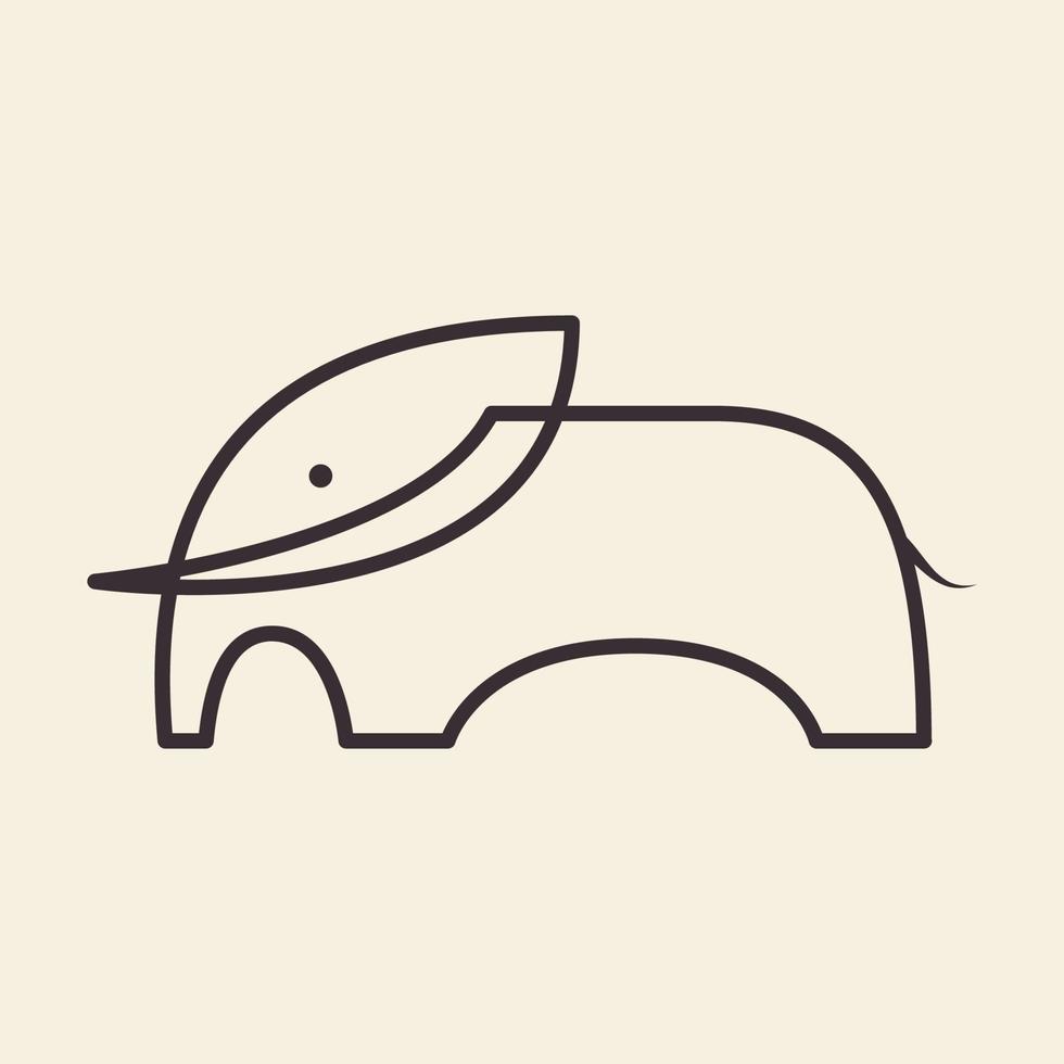 pequeño elefante línea diseño de logotipo único vector gráfico símbolo icono signo ilustración idea creativa