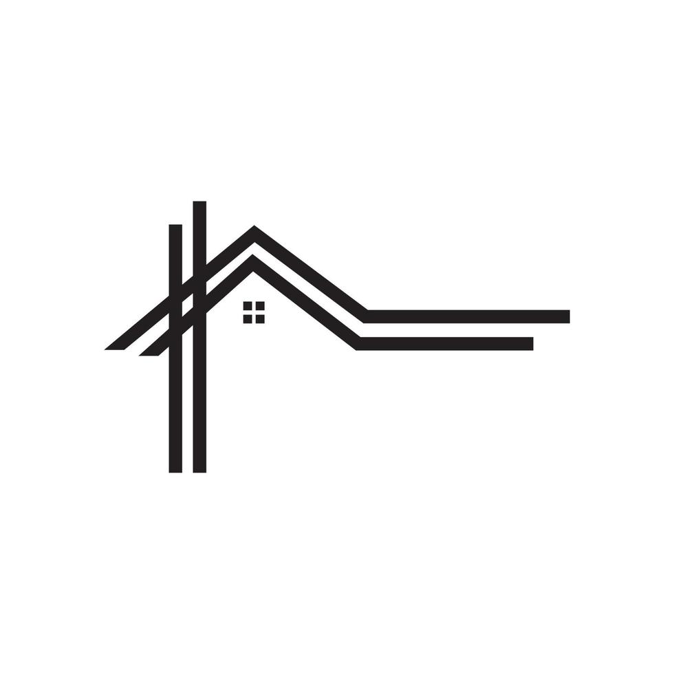 line roof home modern minimalist logo symbol icon vector graphic design