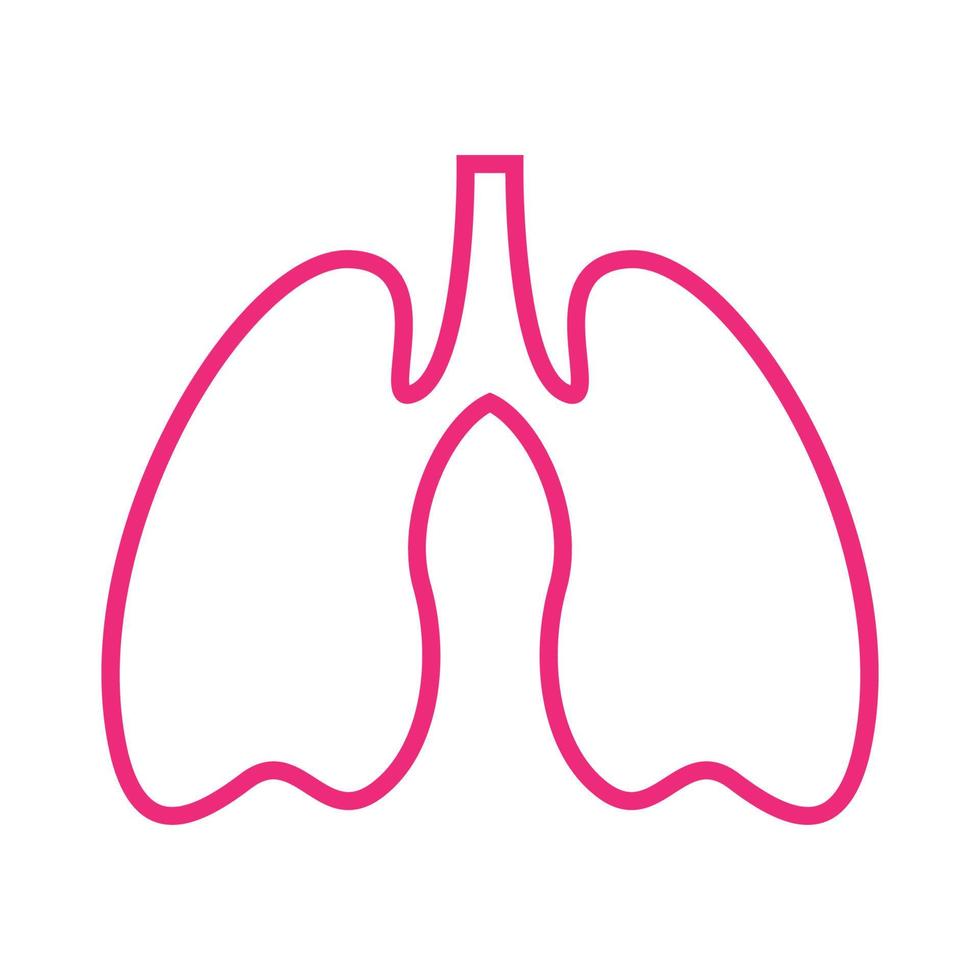 línea rosa aislado pulmones salud logotipo diseño vector gráfico símbolo icono signo ilustración idea creativa