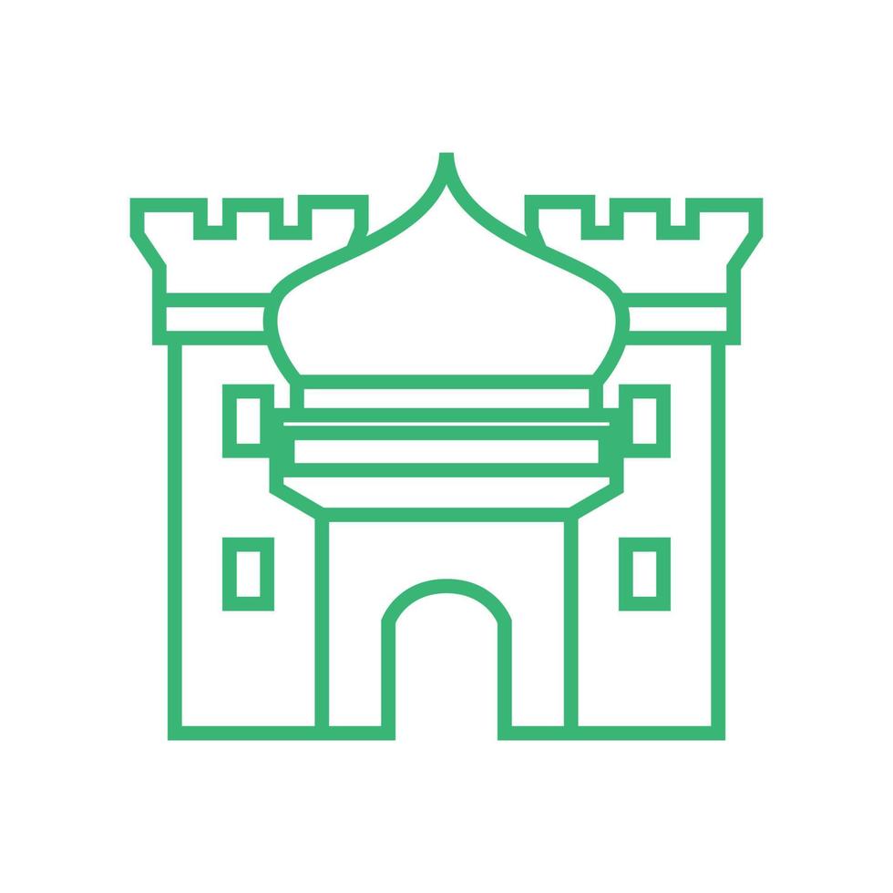 mosque gate dome line logo design vector graphic symbol icon sign illustration creative idea