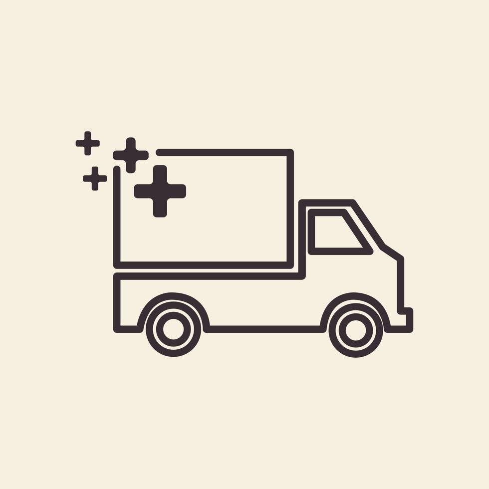 hipster camión médico diseño de logotipo vector gráfico símbolo icono signo ilustración idea creativa