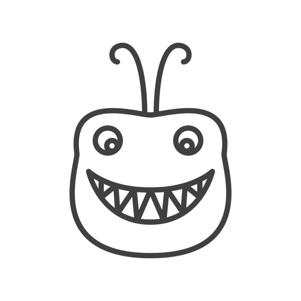 head line cute monster happy cartoon logo symbol icon vector graphic design illustration