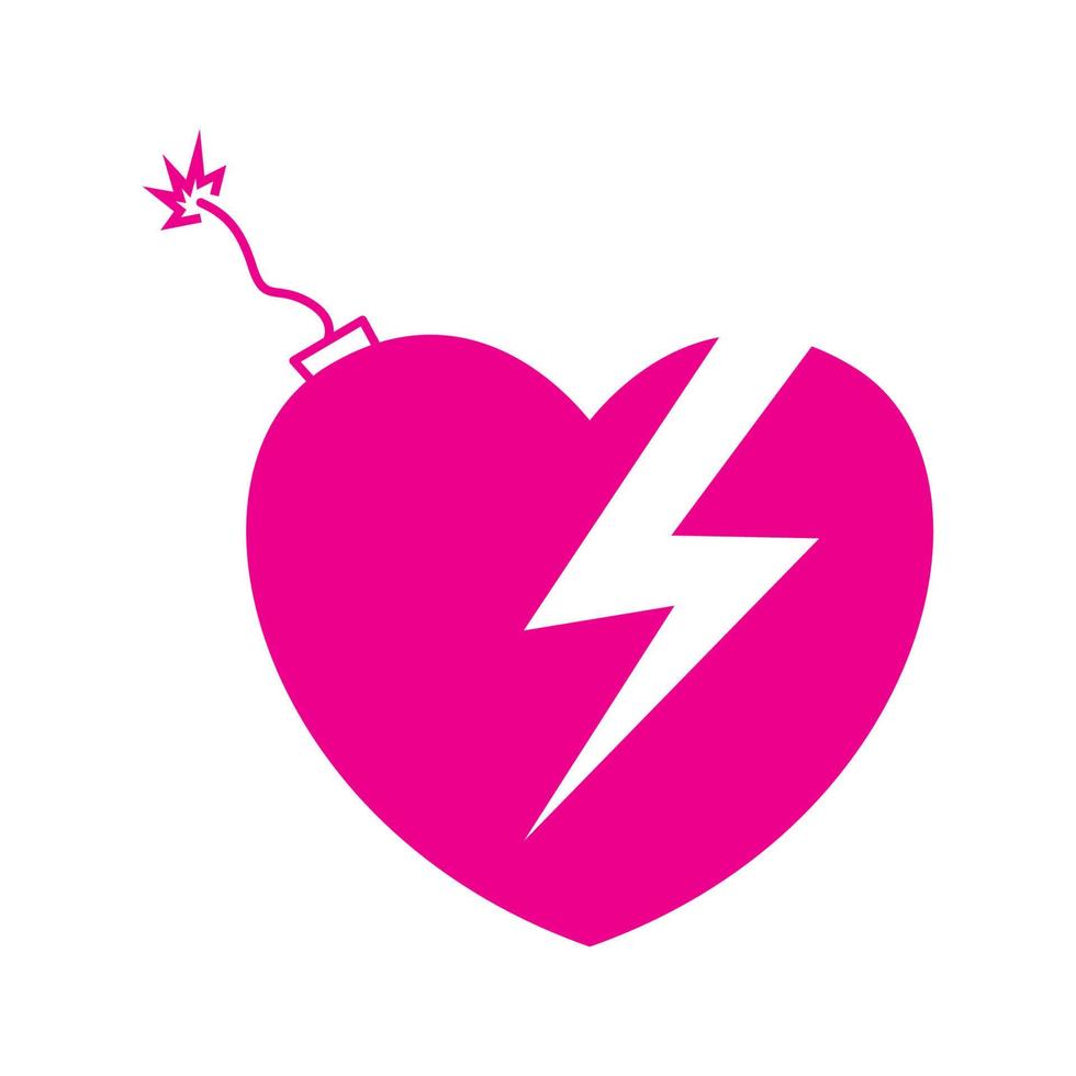 corazón rosa explotar diseño de logotipo vector gráfico símbolo icono ilustración idea creativa