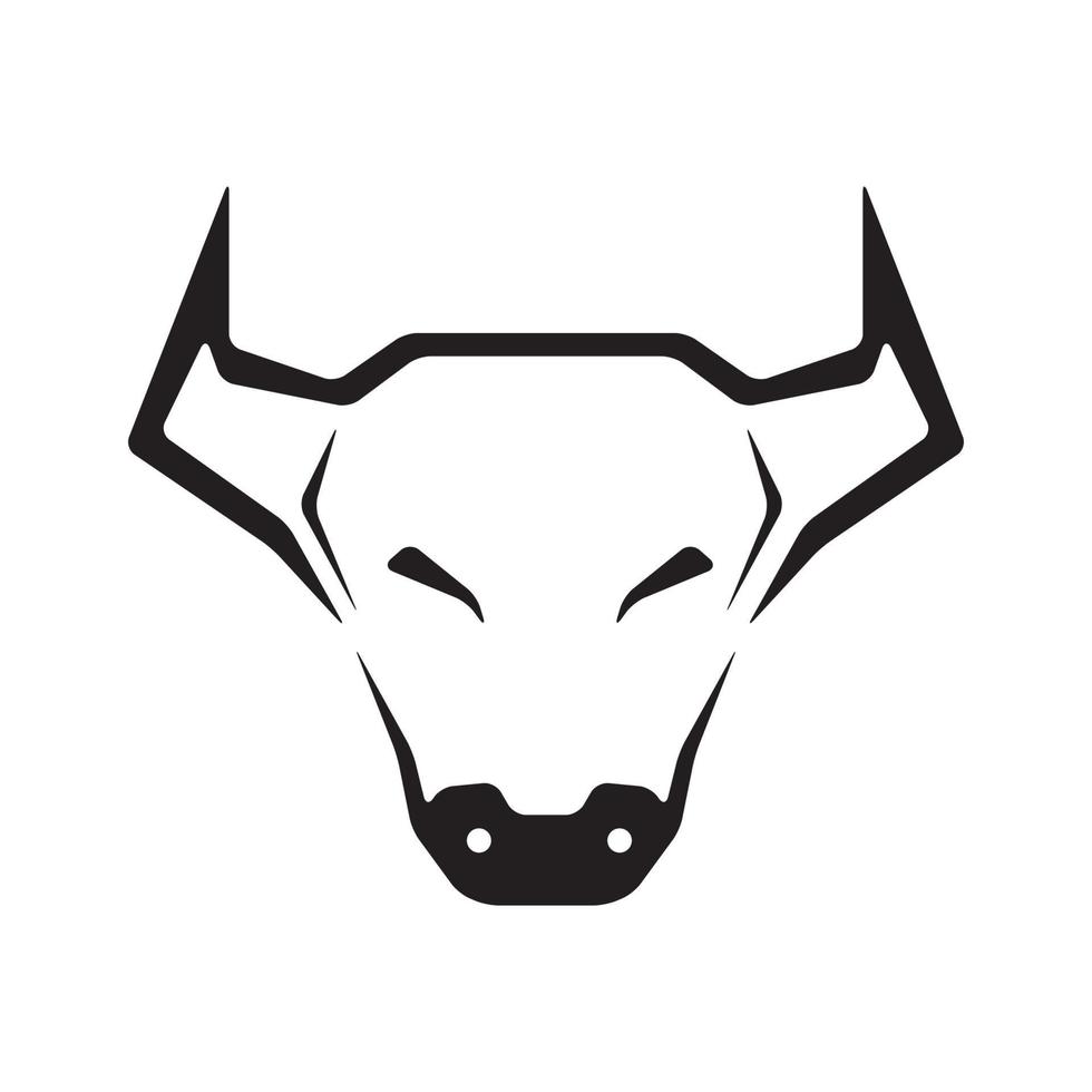 modern face head cow logo symbol icon vector graphic design illustration idea creative