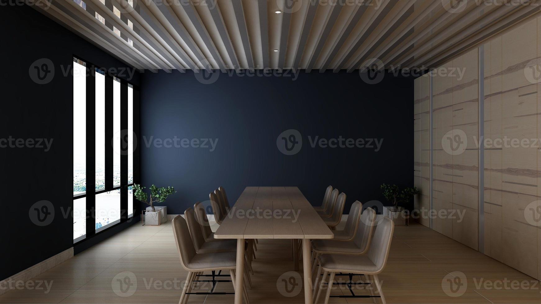 3D render modern meeting room mockup - office interior design photo