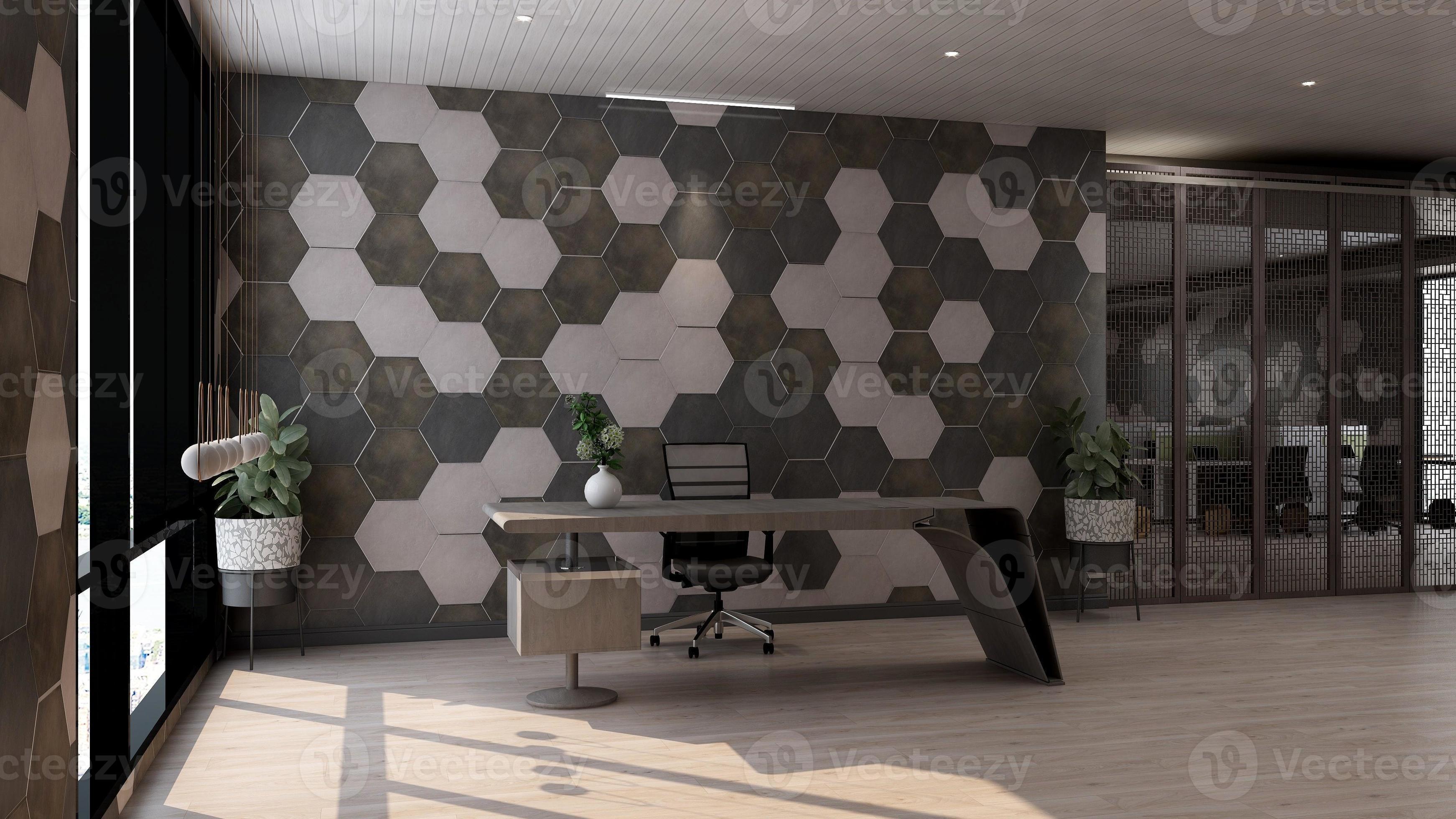 3D Render modern office design - manager room interior design wall mockup  5522708 Stock Photo at Vecteezy