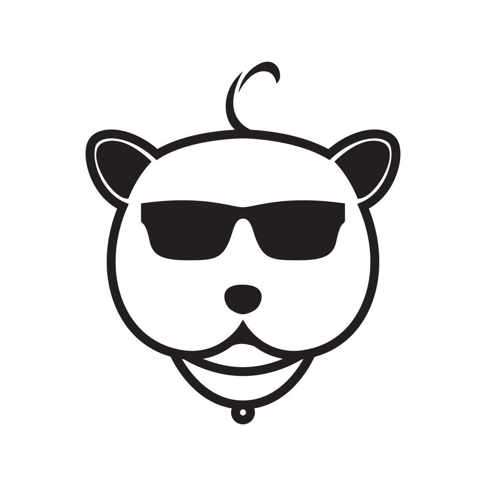 cool baby dog face with sunglasses logo design vector graphic symbol icon sign illustration creative idea