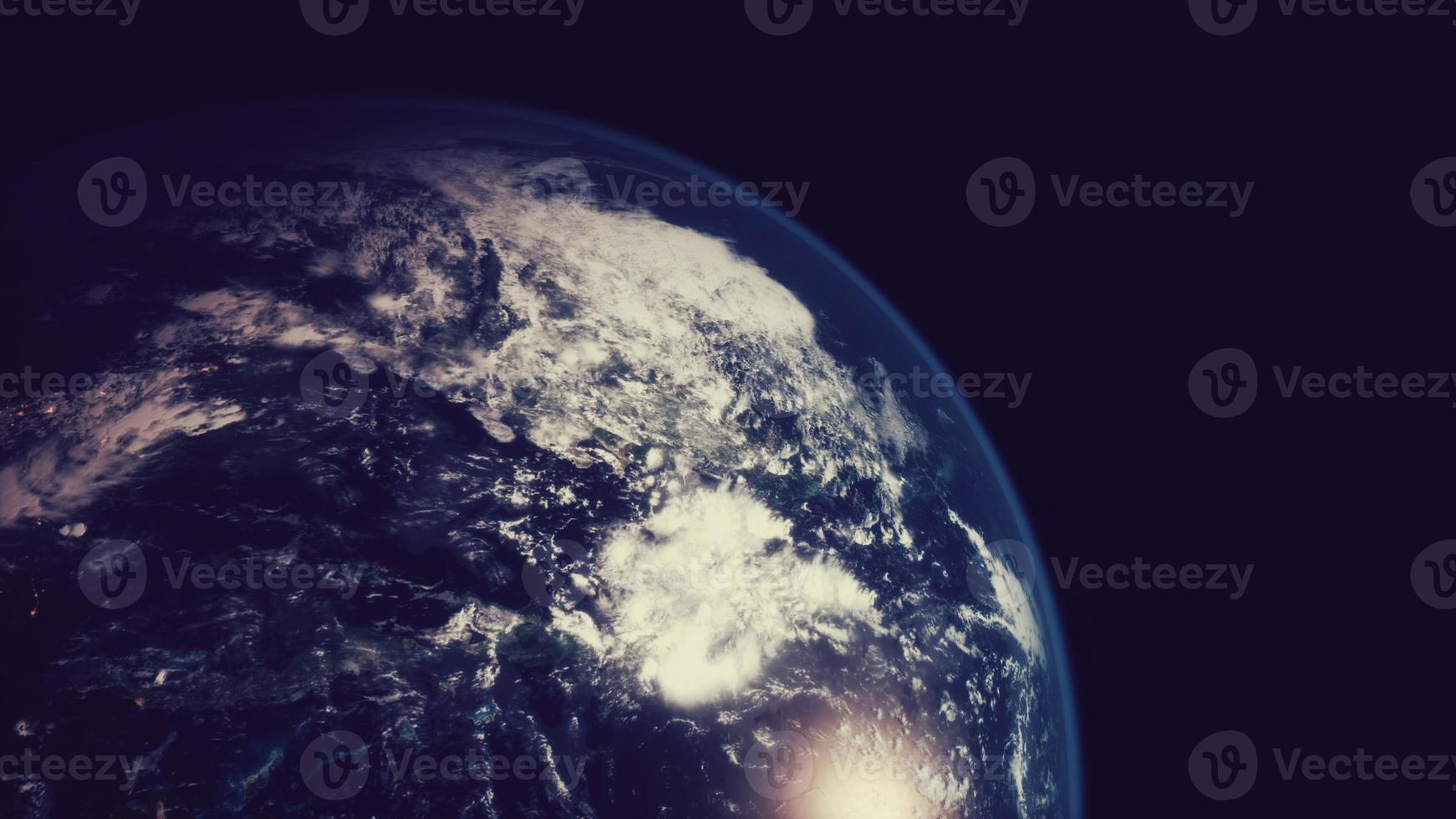 Beautiful space view of the Earth with cloud formation photo