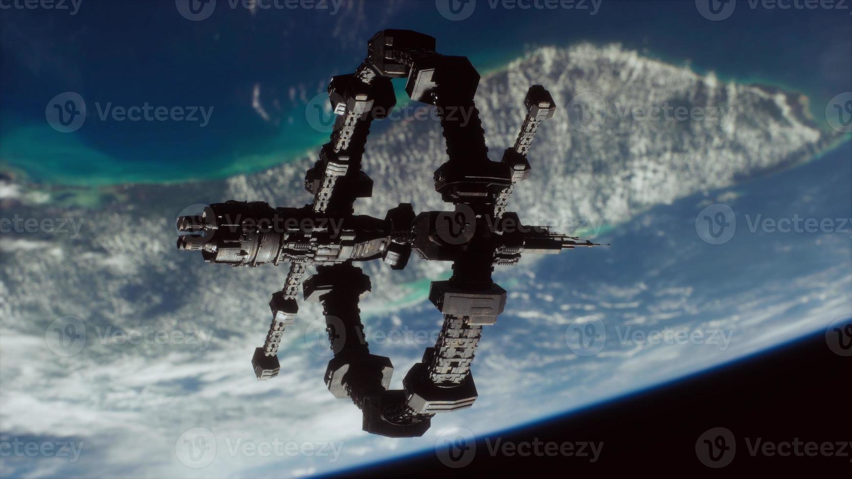 space ship orbiting the earth Elements of this image furnished by NASA photo