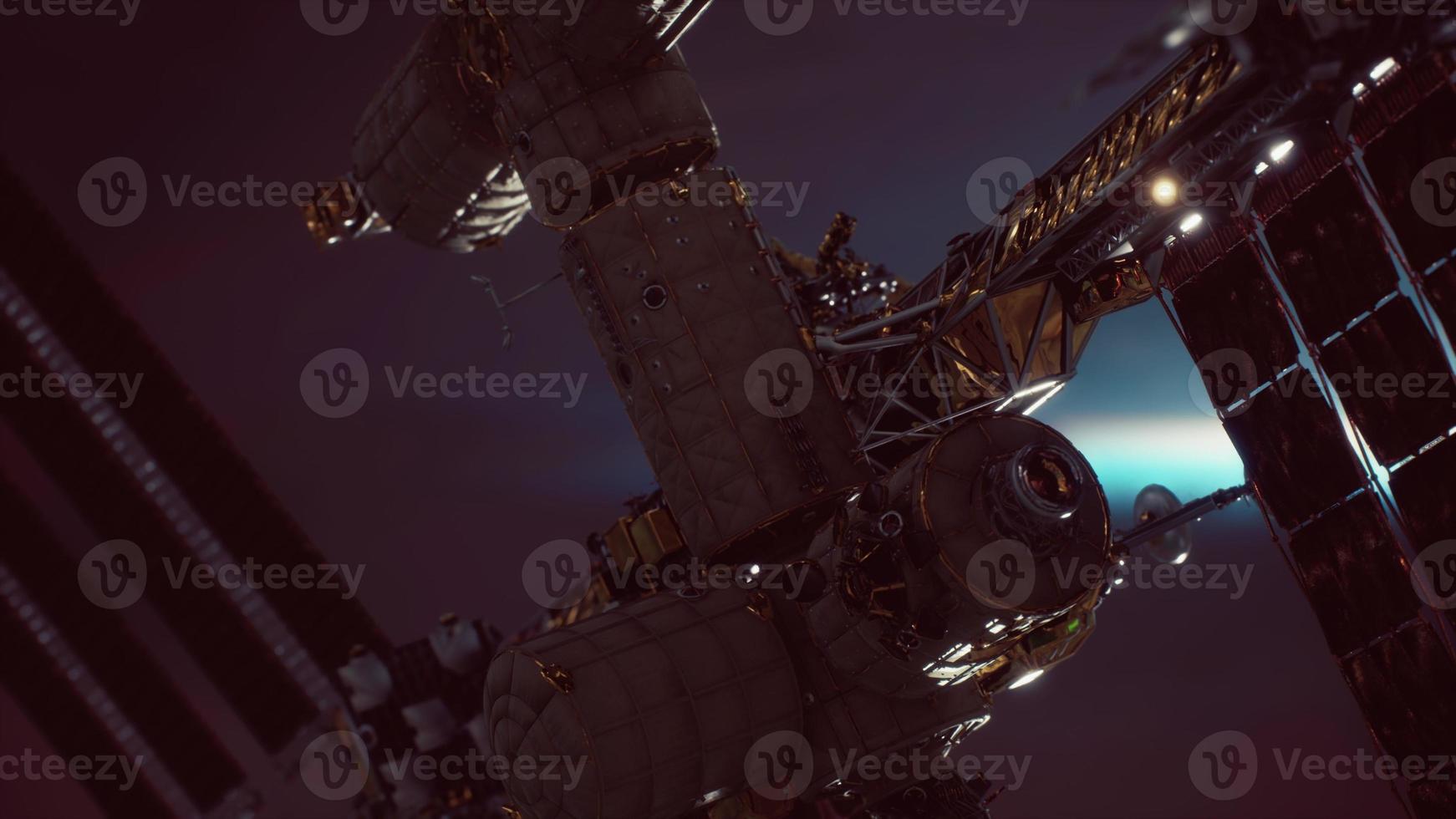 International space station on orbit of Earth planet Elements furnished by NASA photo