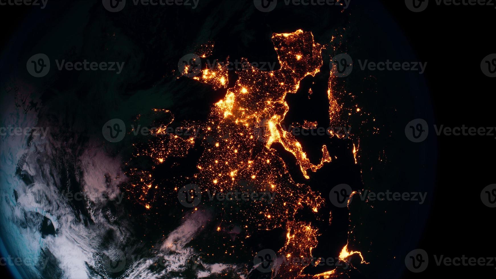 Beautiful space view of the Earth with cloud formation photo