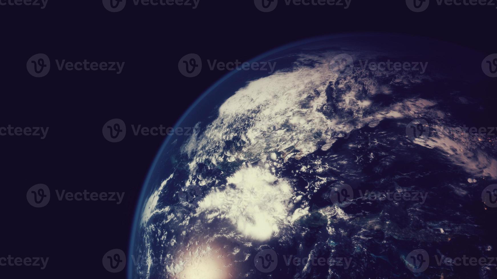 Sphere of nightly Earth planet in outer space photo