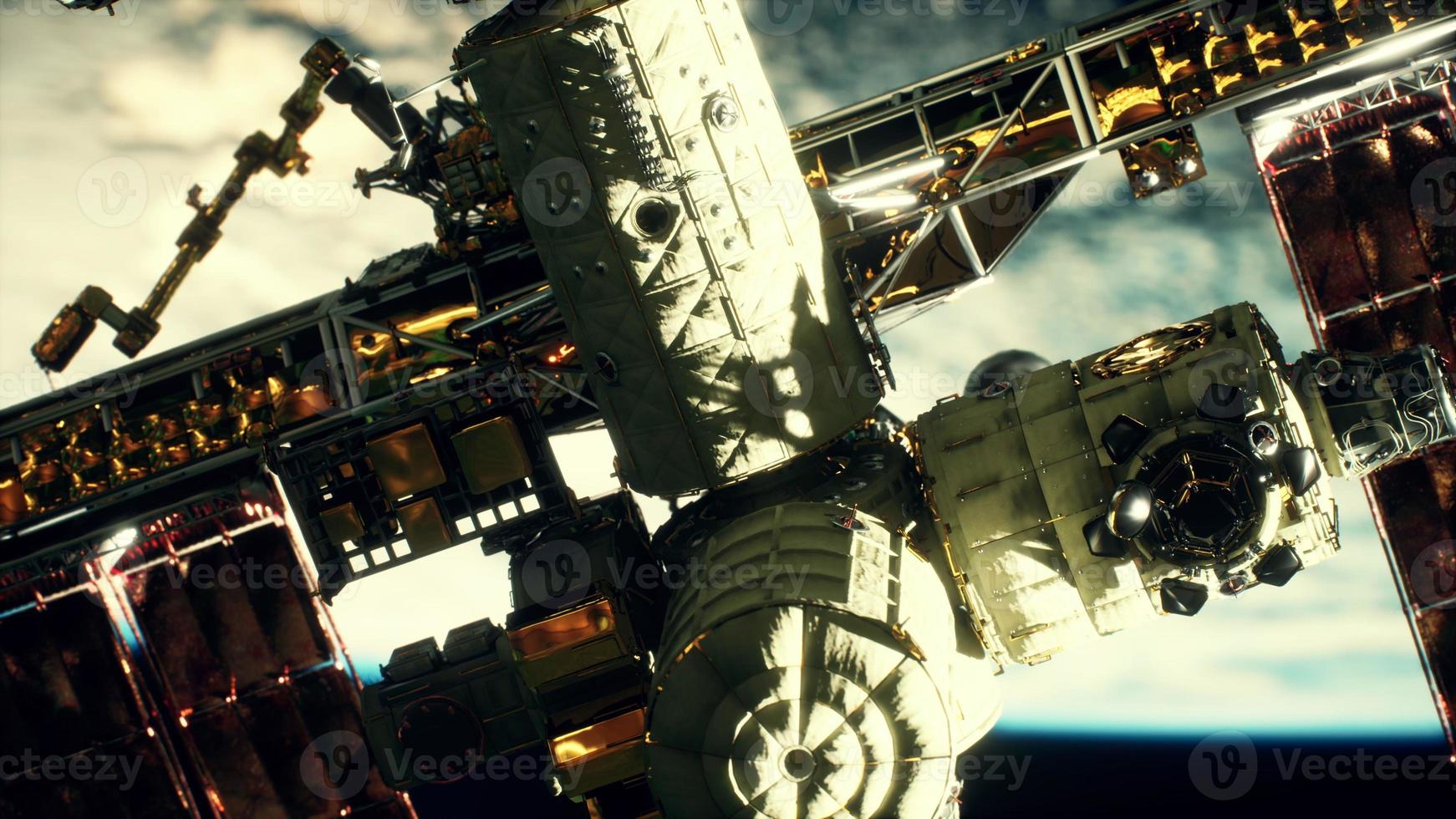 International space station on orbit of Earth planet Elements furnished by NASA photo