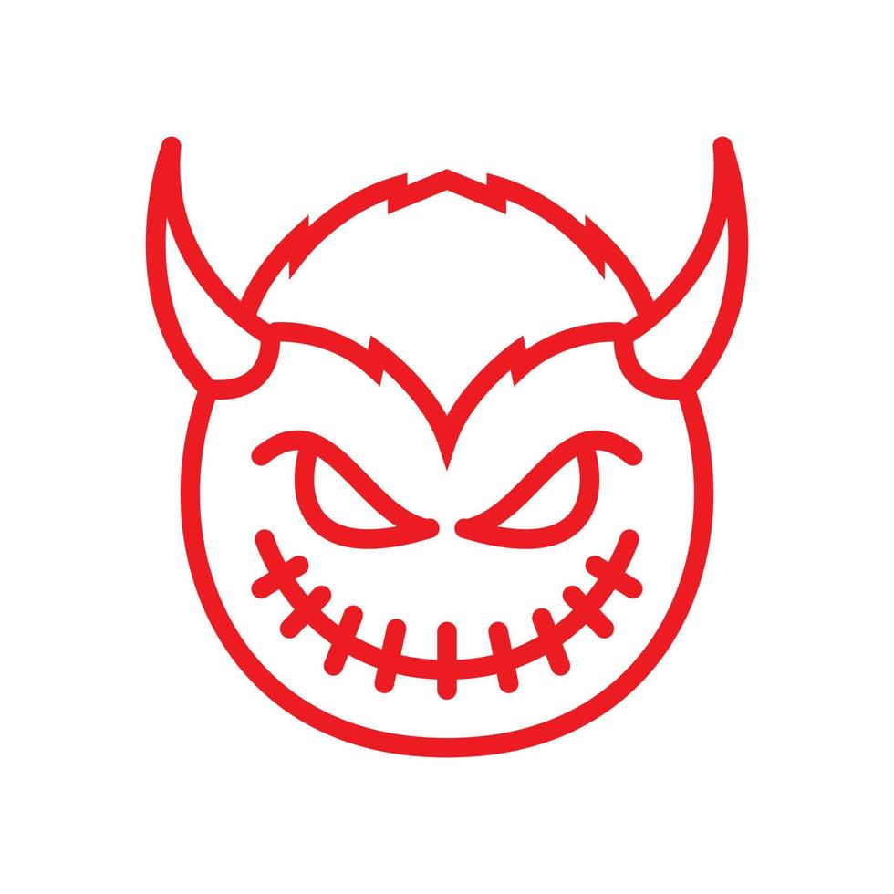 lindo diablo sonrisa con cuerno logo símbolo icono vector diseño gráfico