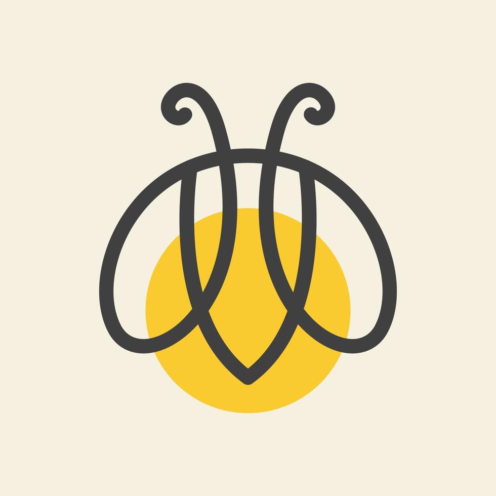simple animal insect firefly line light logo symbol icon vector graphic design illustration