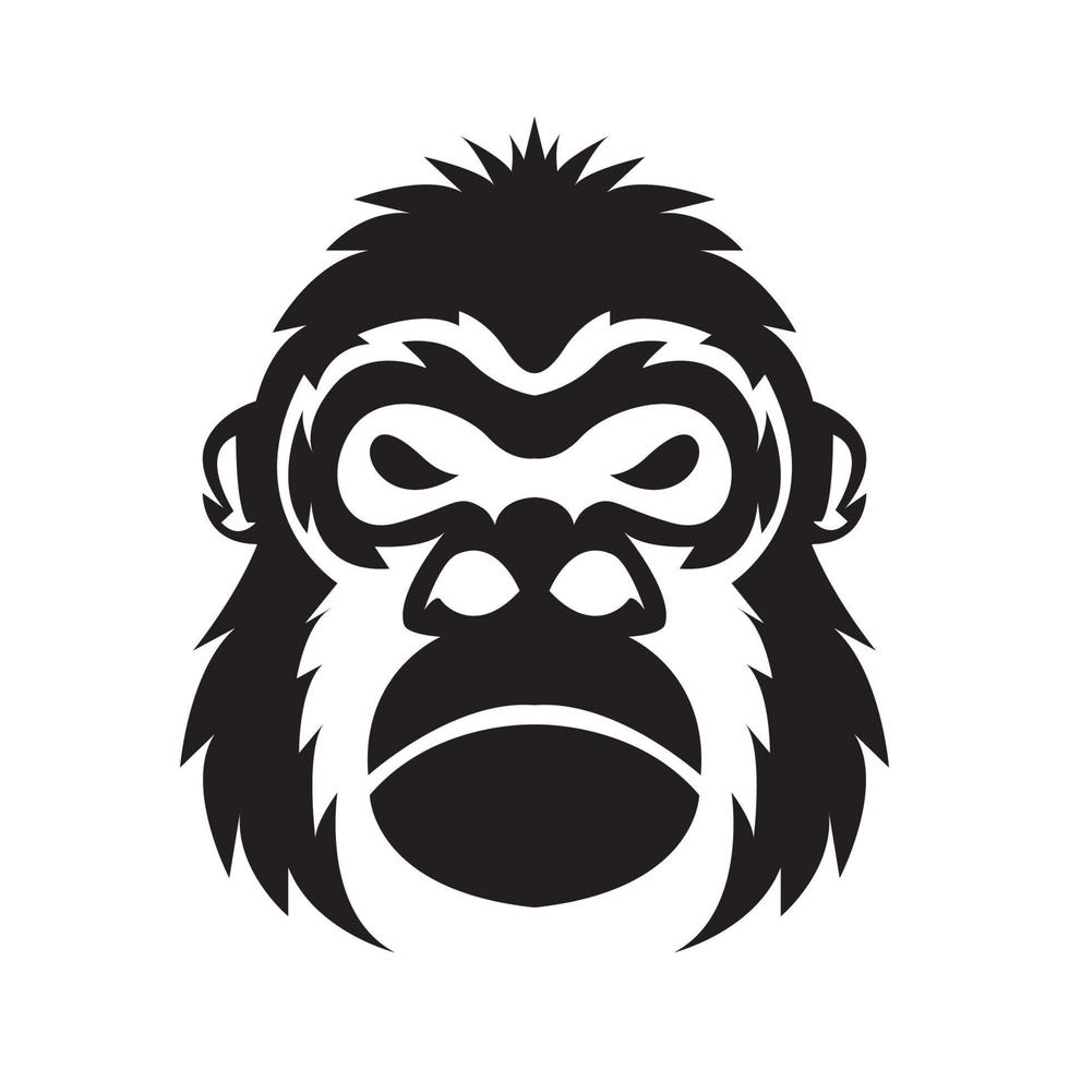 cara de miedo gorila logotipo símbolo icono vector diseño gráfico ilustración idea creativa