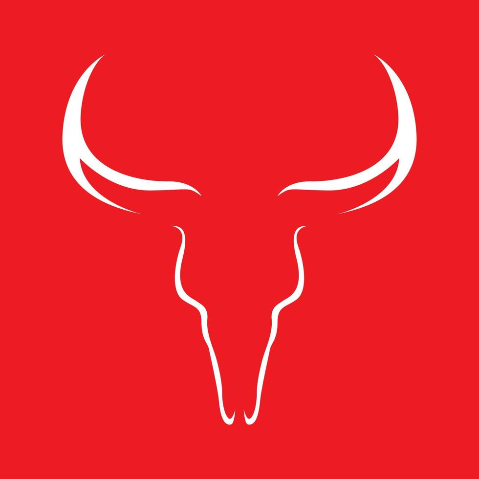 cráneo de vaca cara aislado blanco logotipo diseño vector gráfico símbolo icono signo ilustración idea creativa