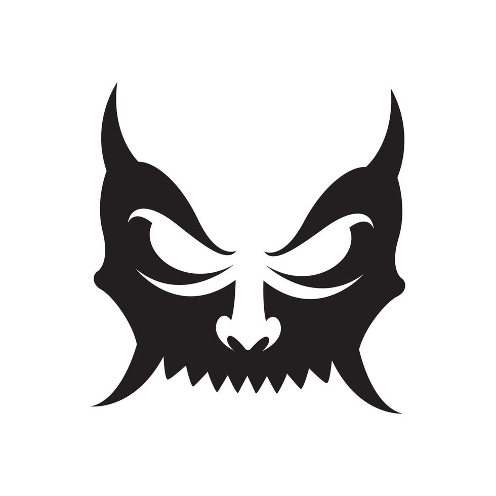 cráneo monstruo máscara cultura ninja diseño de logotipo vector gráfico símbolo icono signo ilustración idea creativa