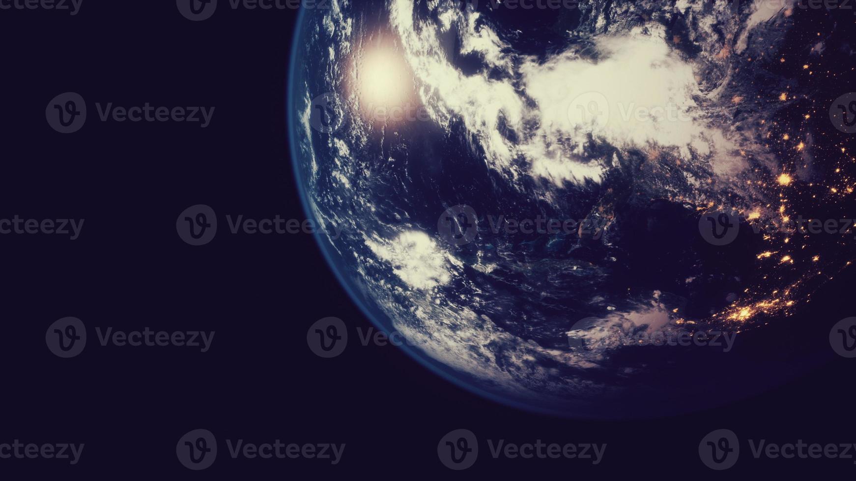 Beautiful space view of the Earth with cloud formation photo