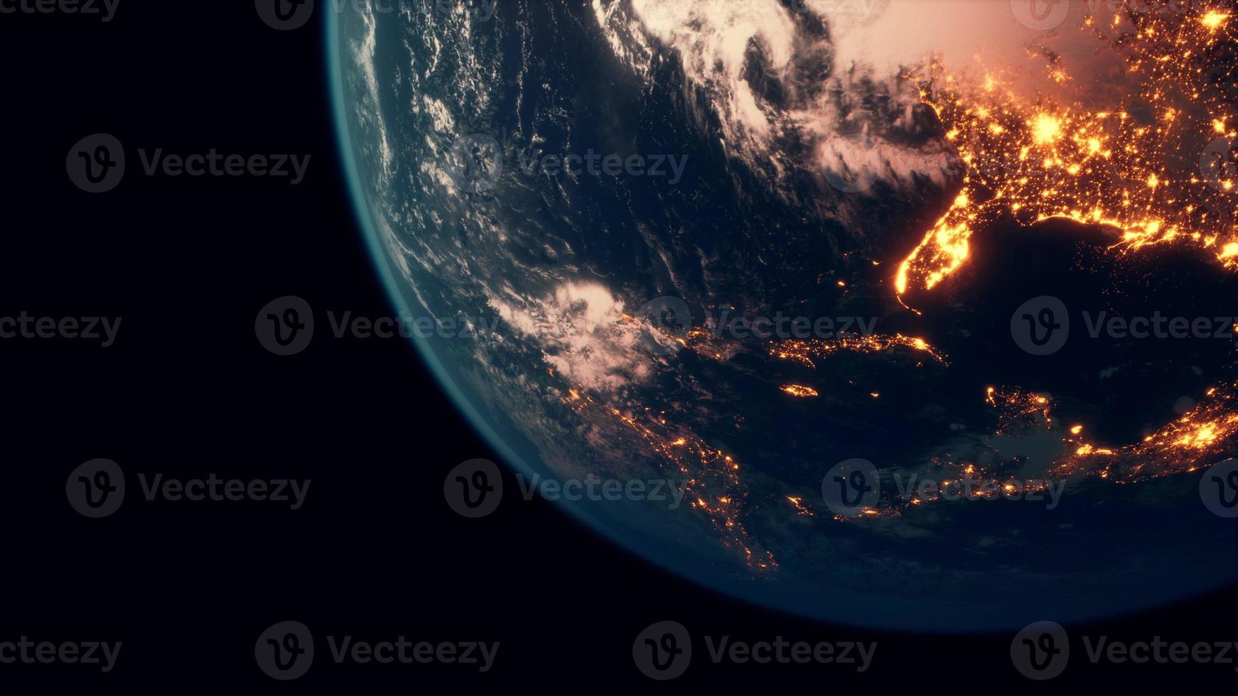 Beautiful space view of the Earth with cloud formation photo