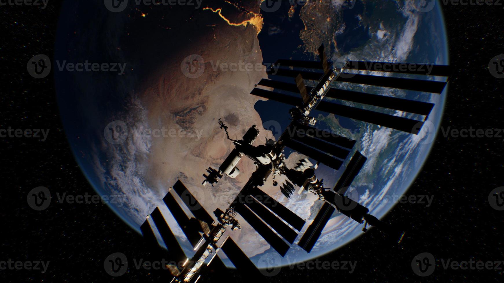 International Space Station in outer space over the planet Earth orbit photo