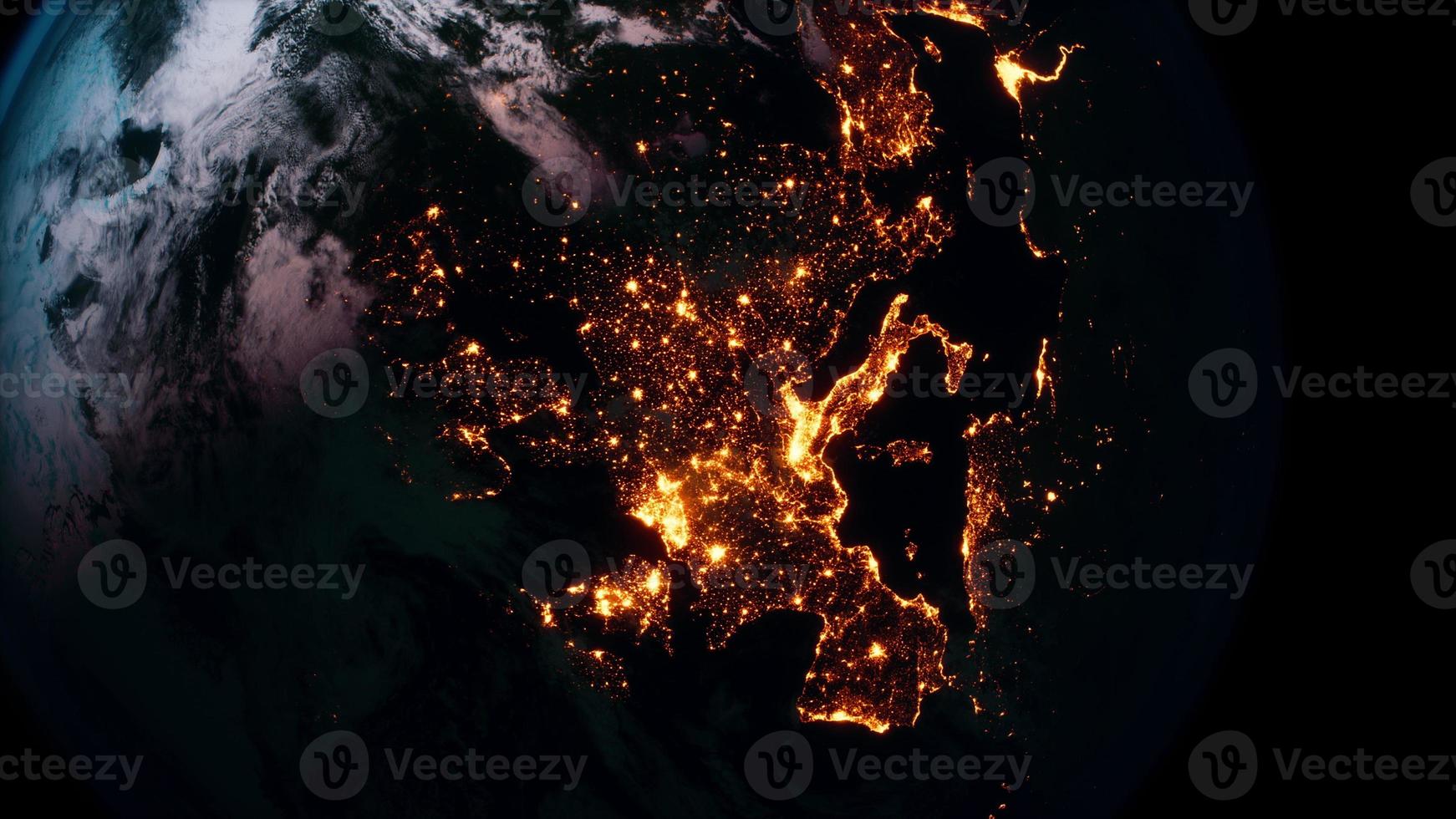 Planet earth globe view from space showing realistic earth surface and world map photo