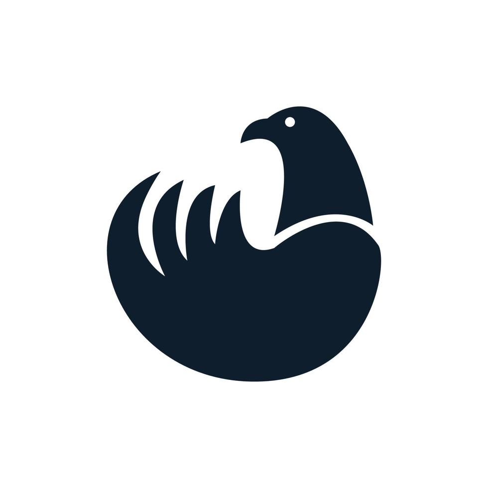 silhouette eagle bird side wings logo design vector
