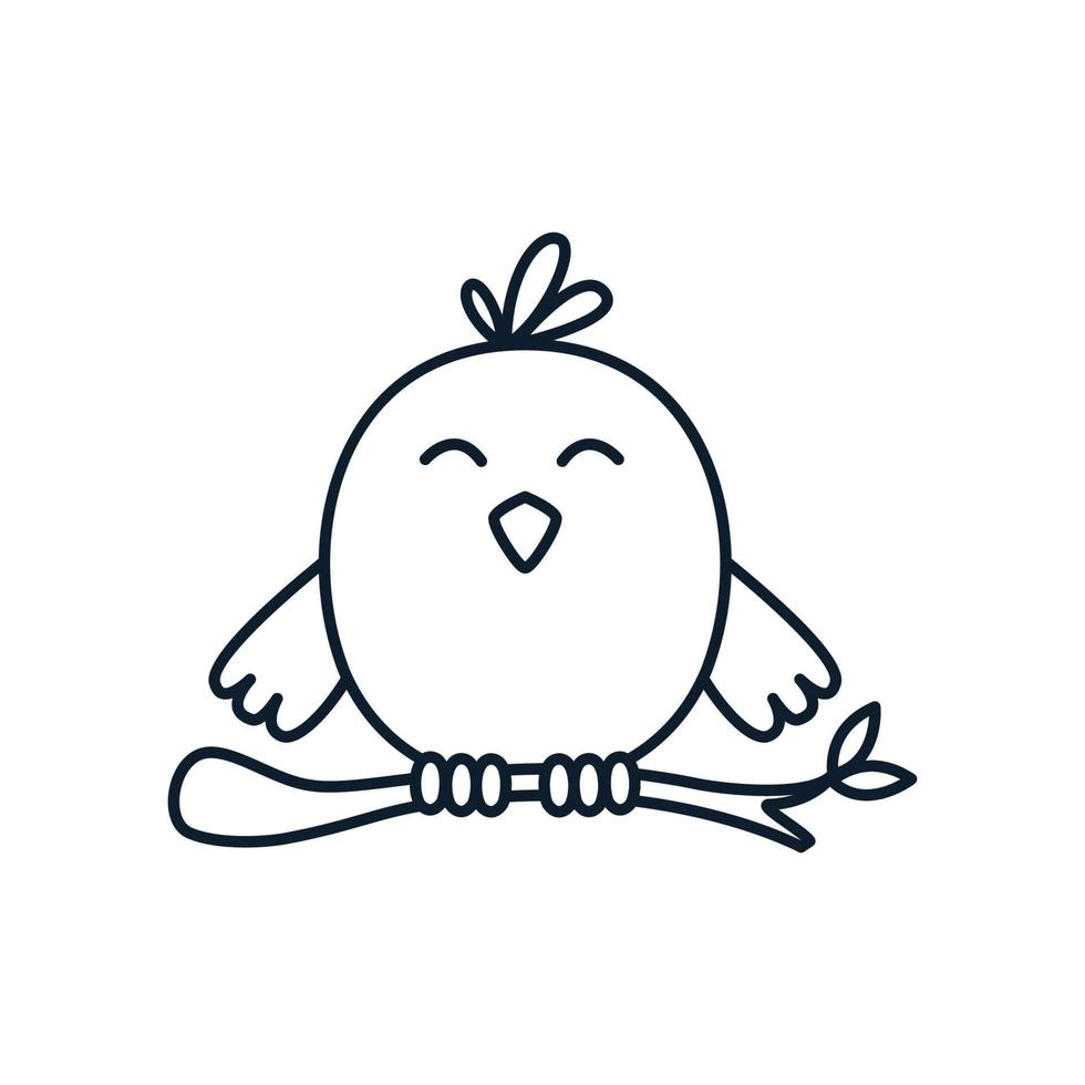 pajarito o más barato o enclavado o poult lindo dibujo animado logo icono ilustración vector