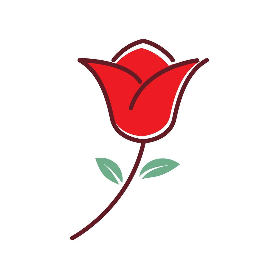 feminine art line abstract red rose logo design vector graphic symbol icon sign illustration creative idea