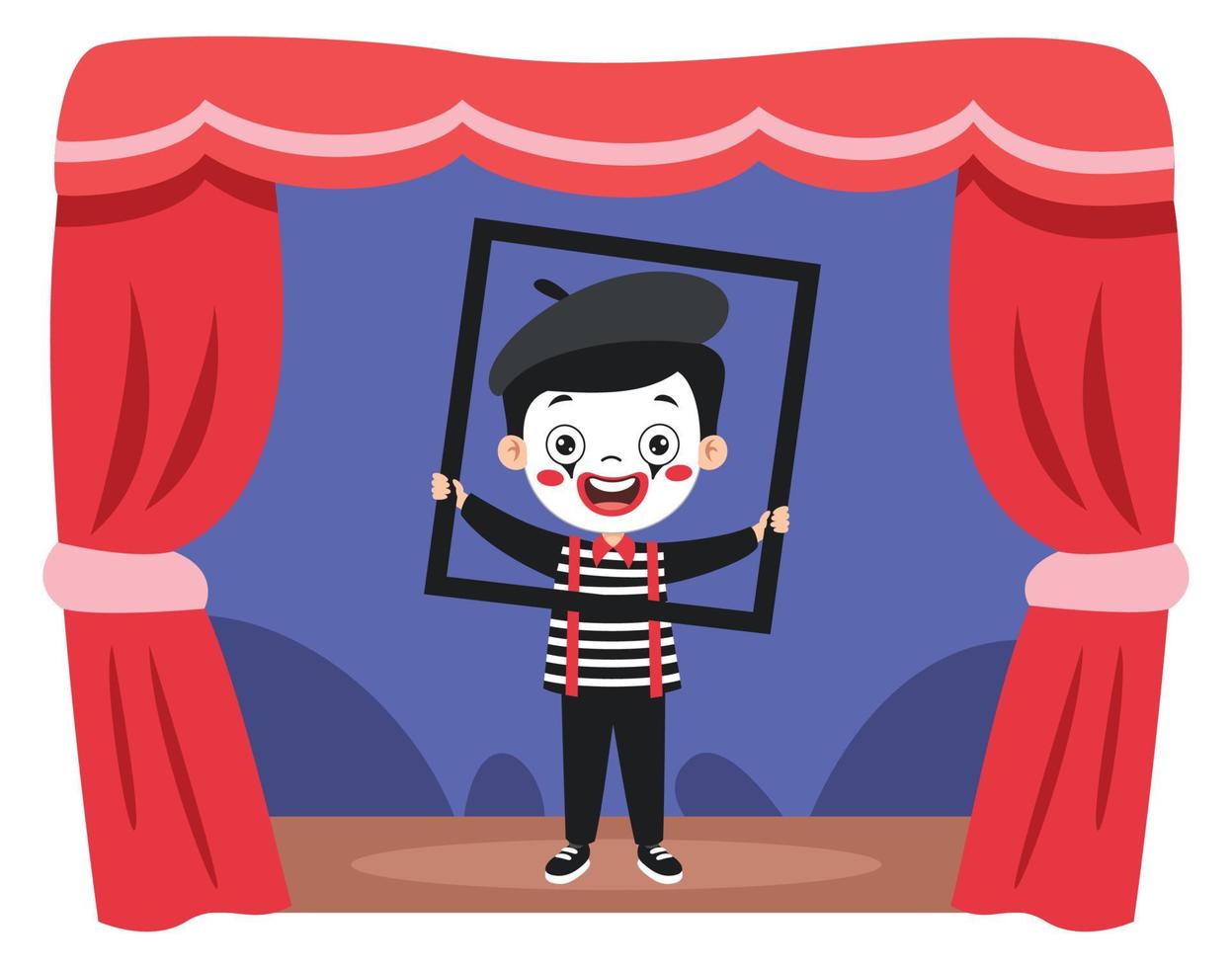 Theater Scene With Cartoon Characters vector