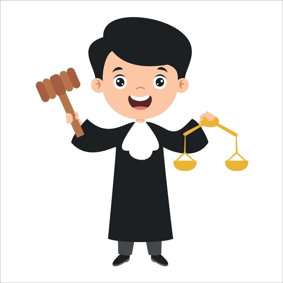 Cartoon Drawing Of A Judge vector