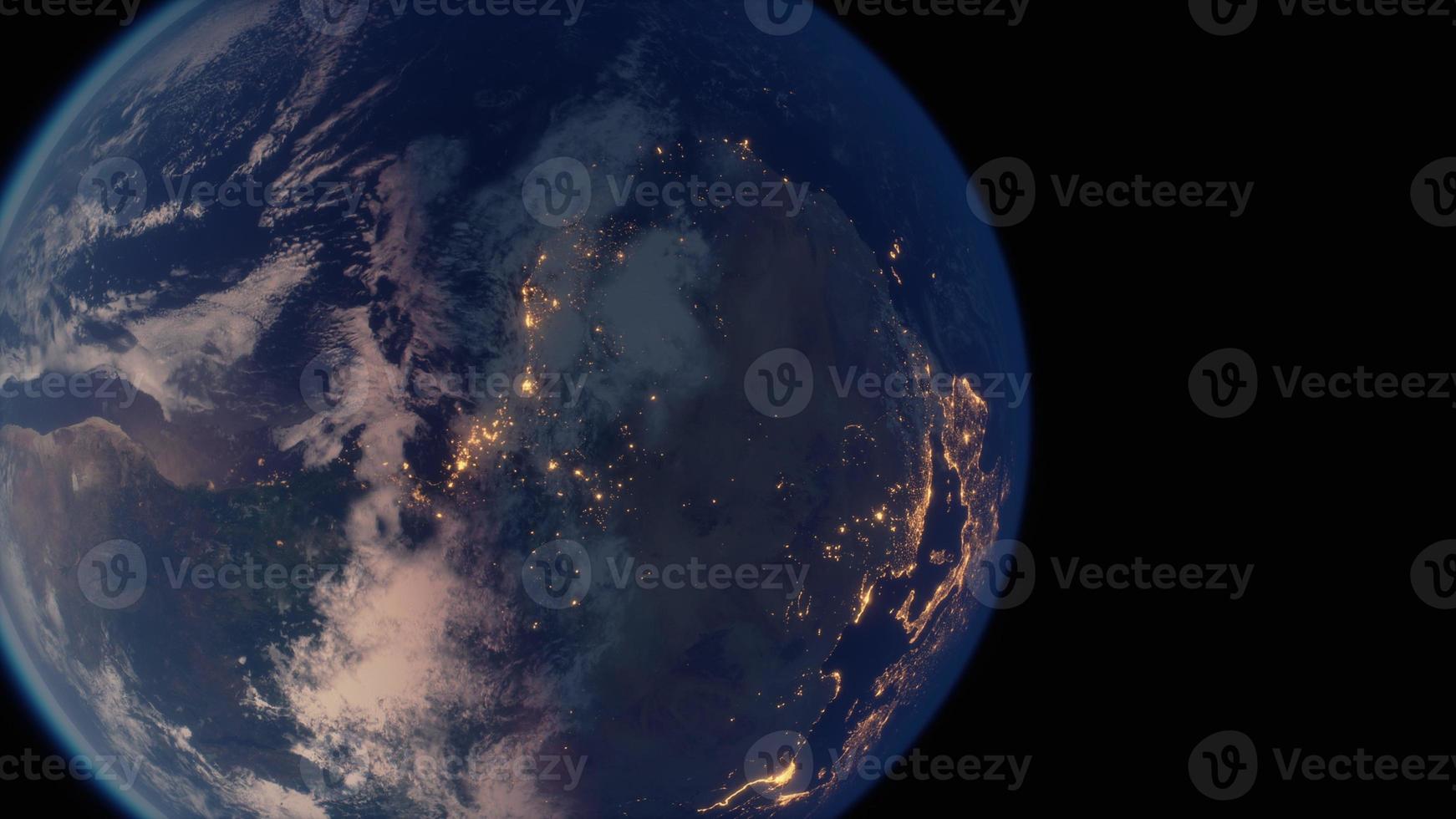 Beautiful space view of the Earth with cloud formation photo