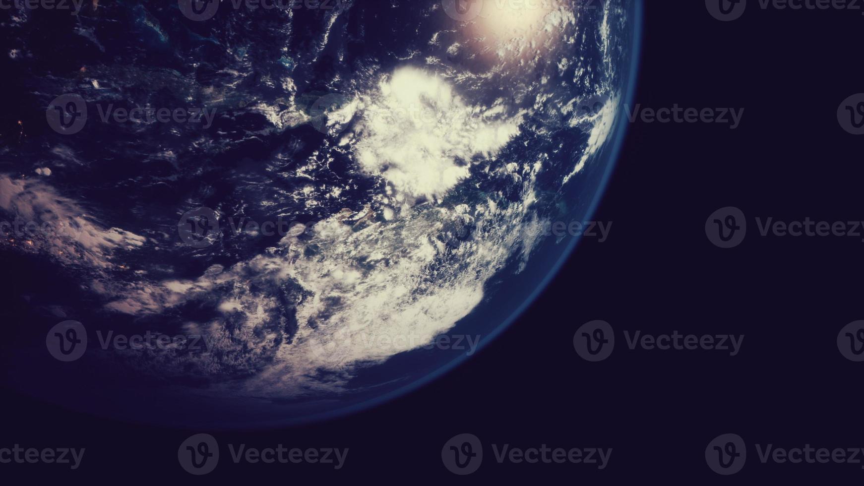 planeta tierra visto desde el espacio por la noche mostrando las luces de los países foto