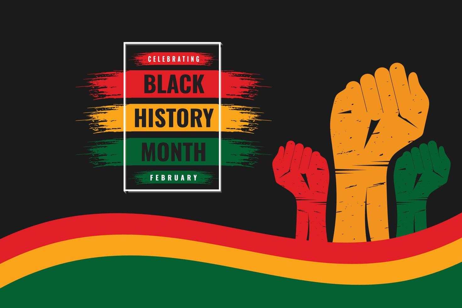 Black history month 2022, 2023, 2024 African American history celebration vector illustration