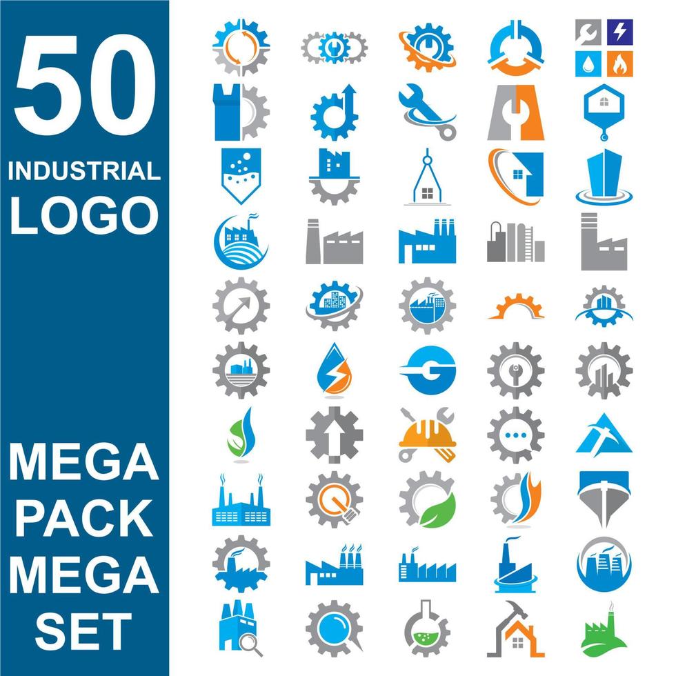 set of industrial logo , set of engineering vector