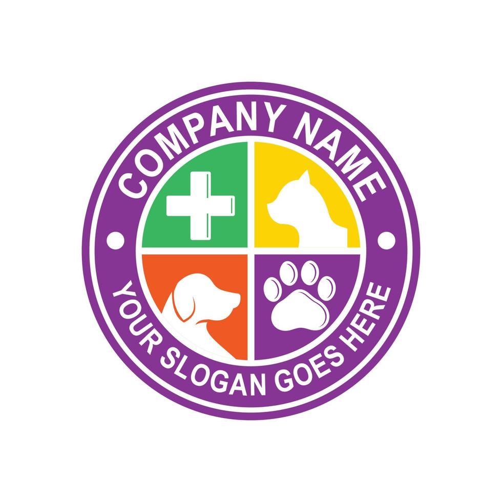 logotipo de cuidado de mascotas, logotipo veterinario vector