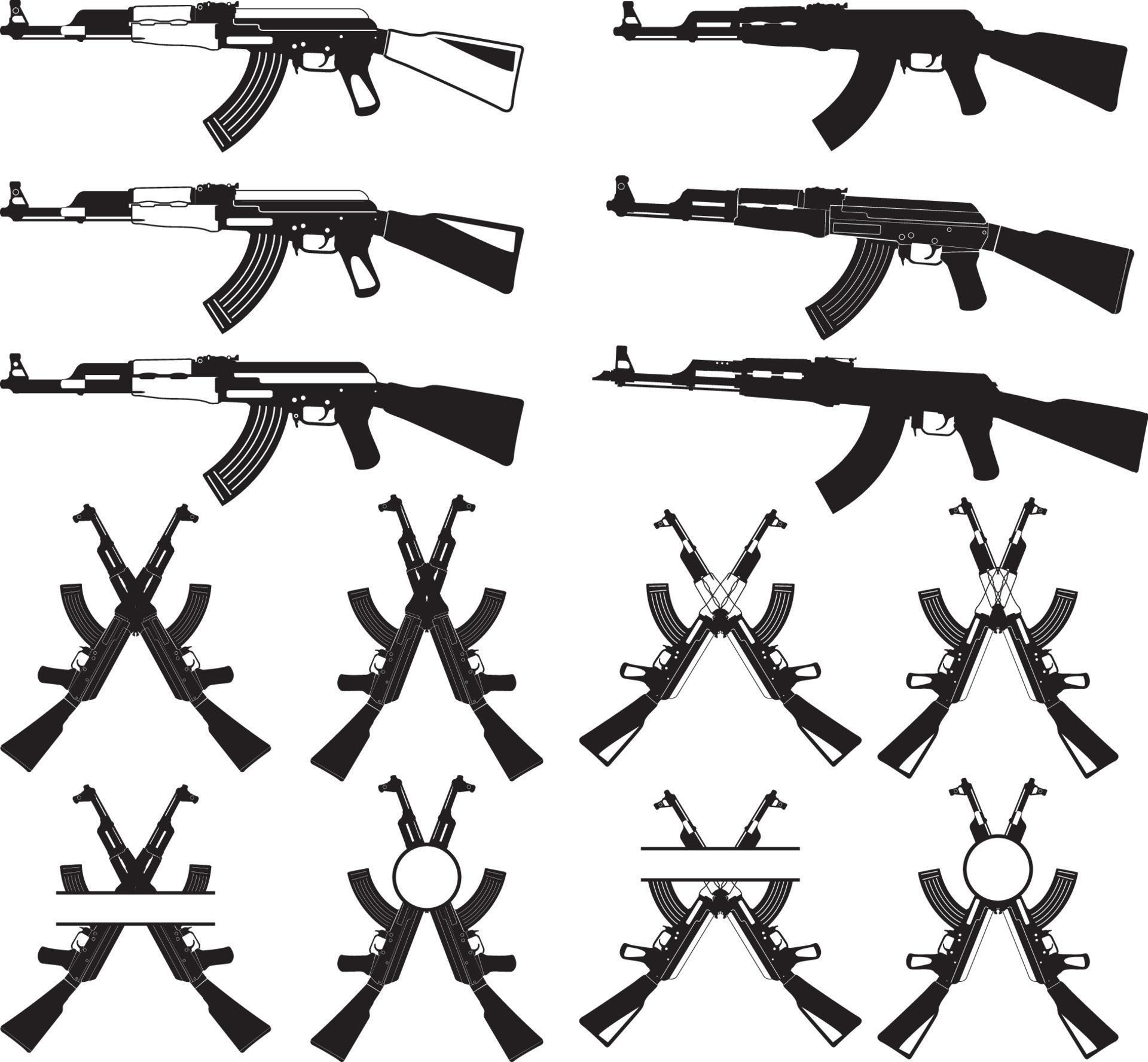 Ak-47 SVG, Ak-47 Clipart, Ak-47 Vector 5524901 Vector Art at Vecteezy